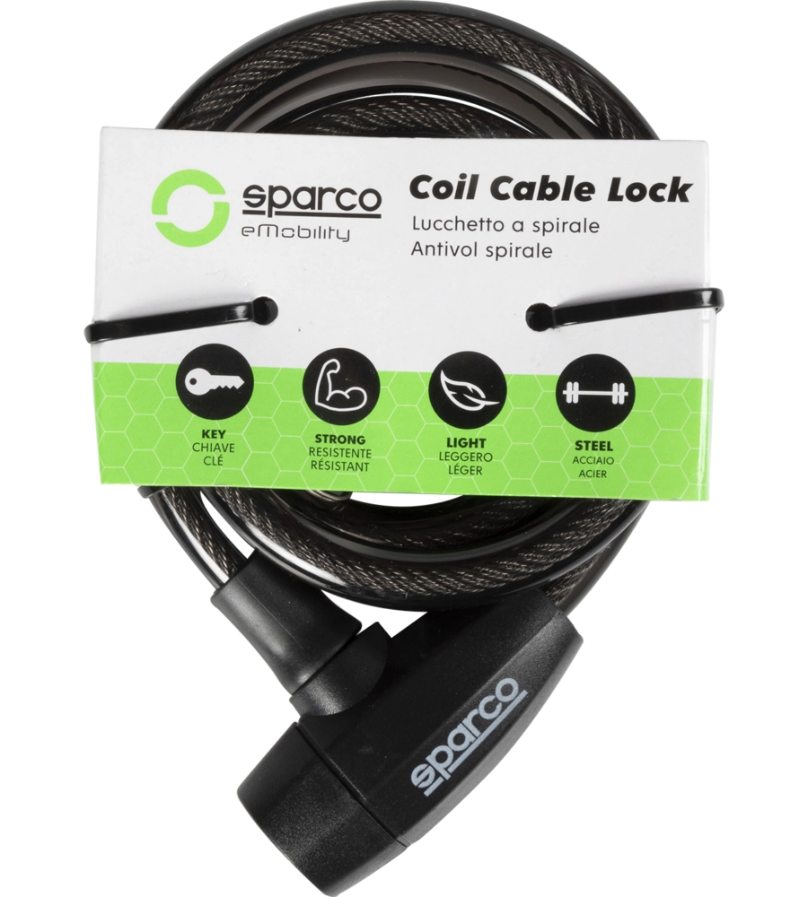 LUCCHETTO MORBIDO PER BICICLETTA SPARCO NERO CON SERRATURA